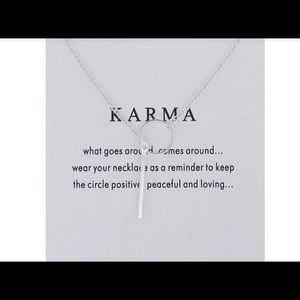 Dogeared karma silver bar circle necklace new